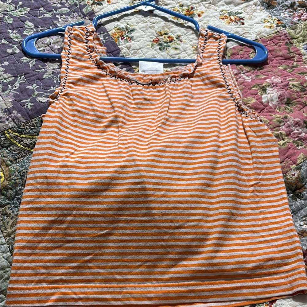 Orange Striped Women's Top